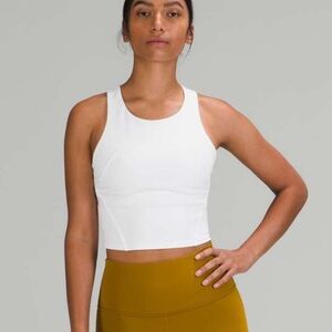 lululemon invigorate bra tank medium support crop top white 8